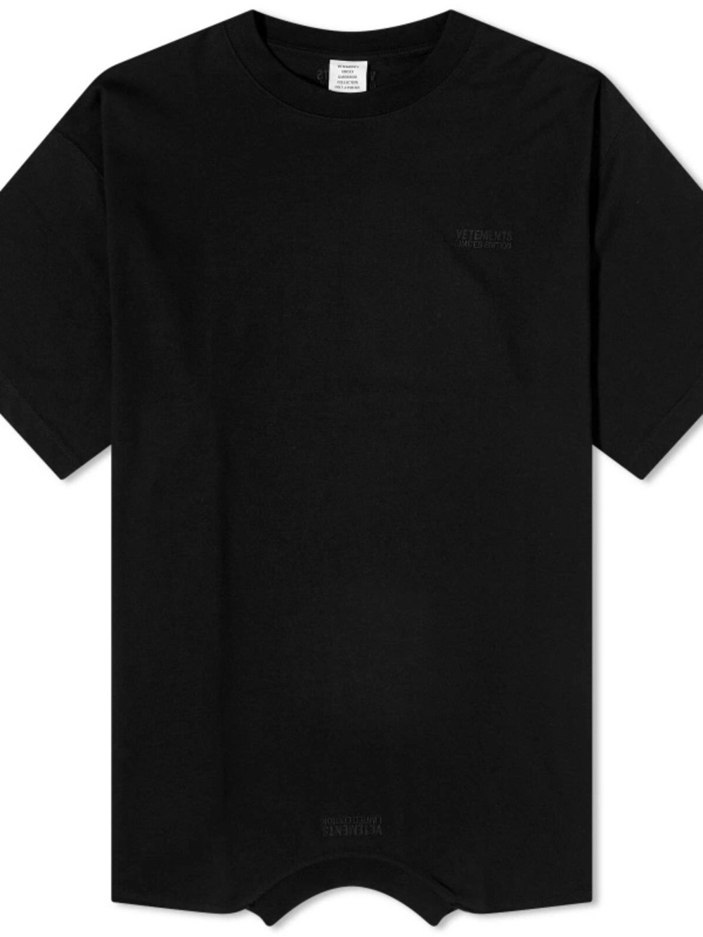 Vetements Upside Down Couture Collection Fall-Winter 2020 Oversized Black Tee Si